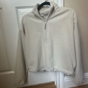 Aritzia TBA Cream Zip-Up Fleece